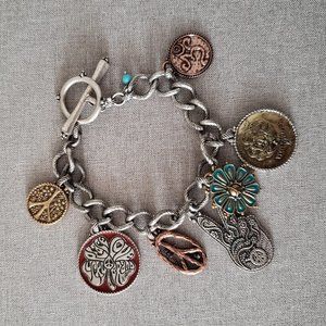 Lucky Brand Peace Love Charm Bracelet